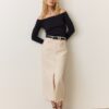 Fawn Denim Midi Skirt
