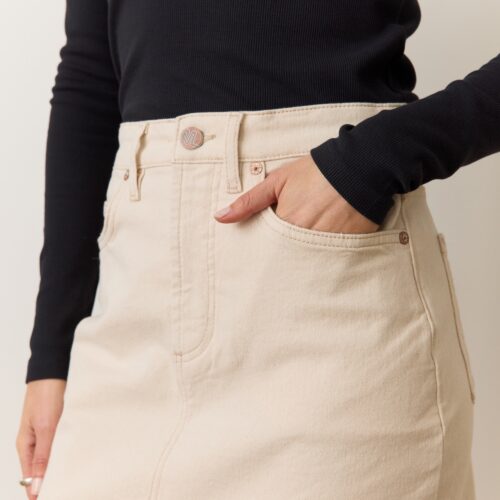 Fawn Denim Midi Skirt