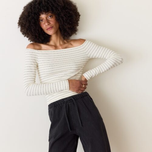 Lexi Rib Sun-In Off the Shoulder Top