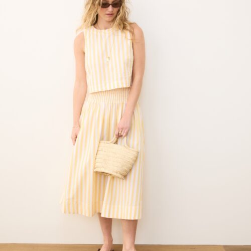 Bea Poplin Midi Skirt