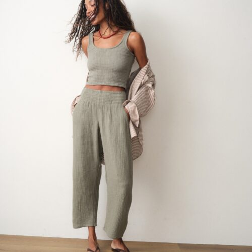 Georgia Double Cloth Barrel Pant
