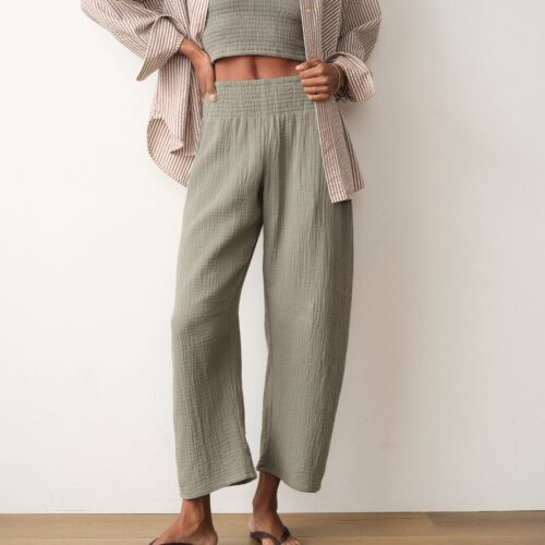 Georgia Double Cloth Barrel Pant