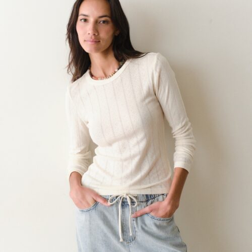 Lexi Pointelle Longsleeve Crew Tee