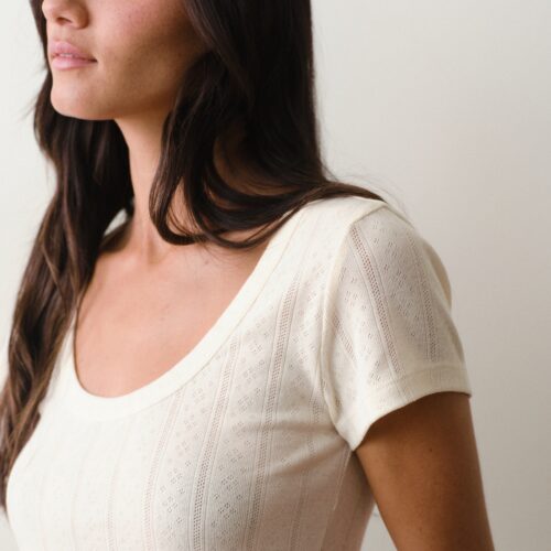 Lexi Pointelle Scoop Tee