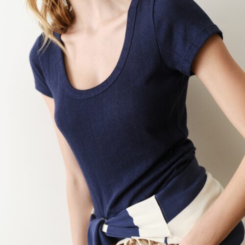 Lexi Pointelle Scoop Tee