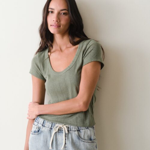 Lexi Pointelle Scoop Tee