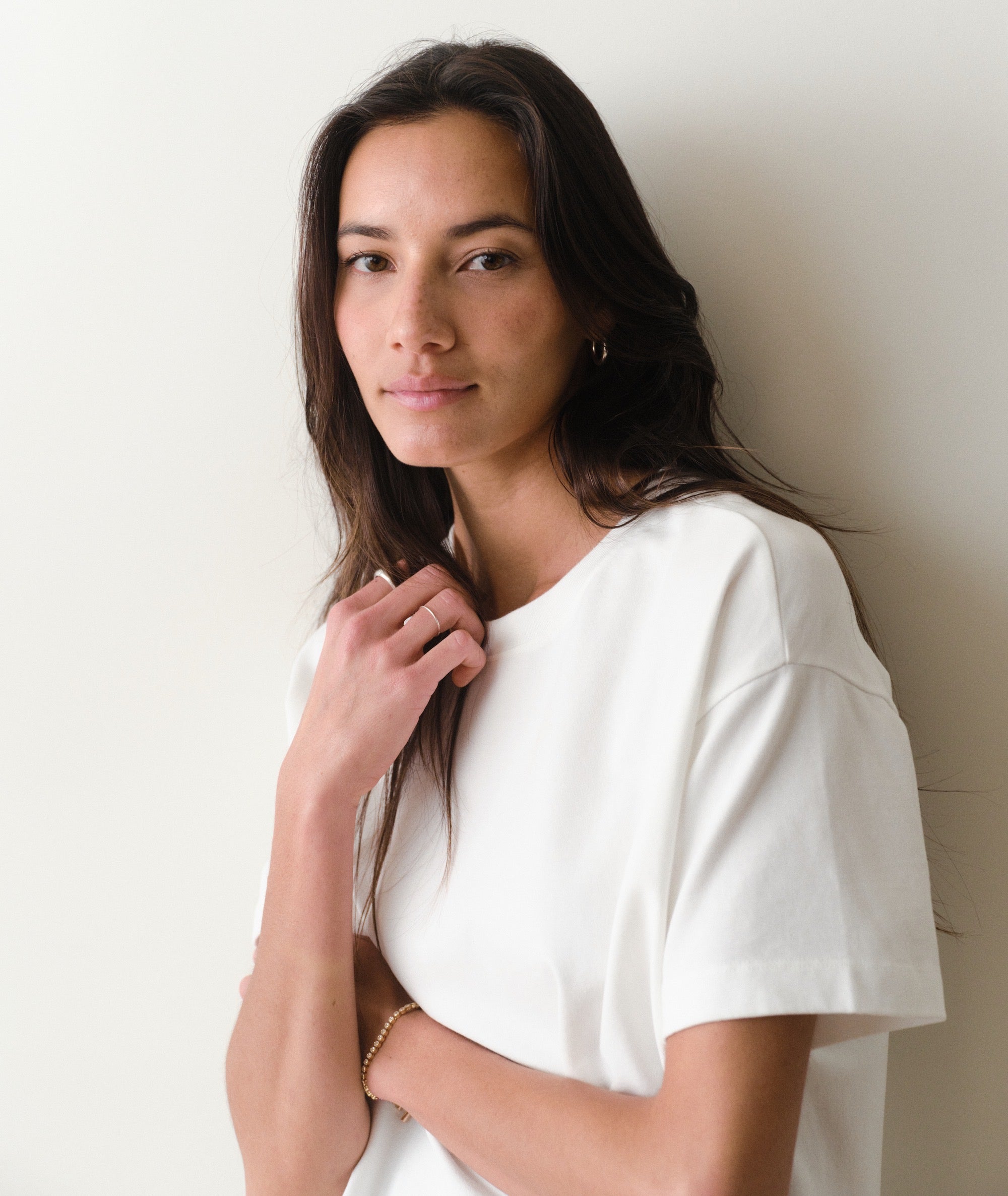Luxe Sueded Oversized Crew Tee