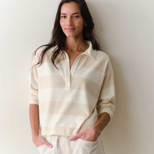 Luxe Sueded Polo Tee