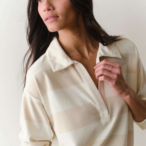 Luxe Sueded Polo Tee