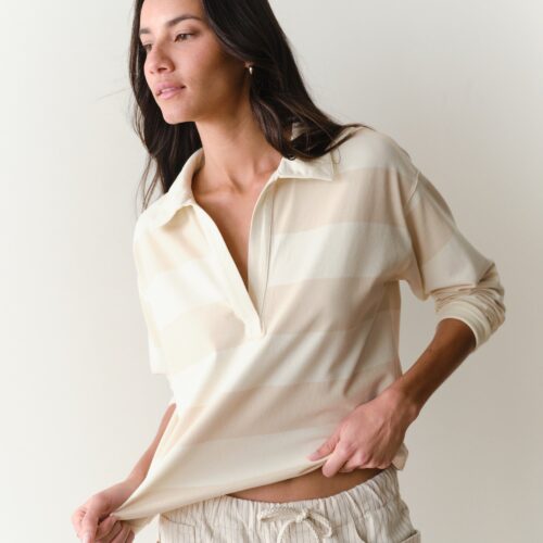 Luxe Sueded Polo Tee