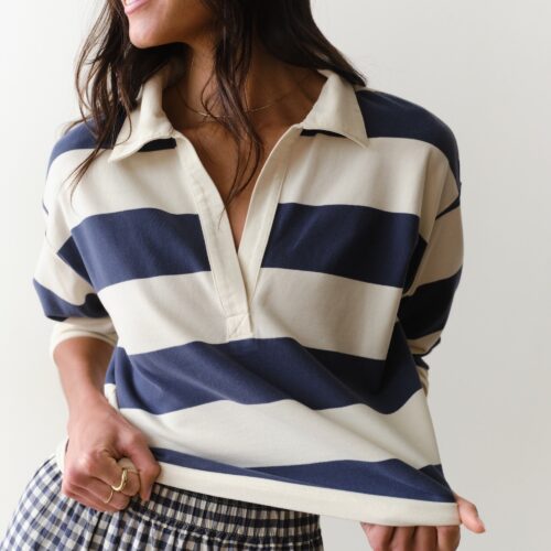 Luxe Sueded Polo Tee