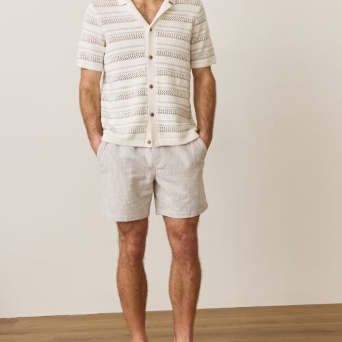 Open Knit Sweater Button-Down