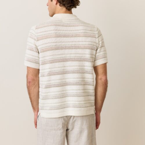 Open Knit Sweater Button-Down