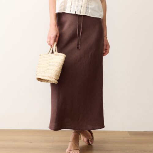 Avery Linen Midi Skirt