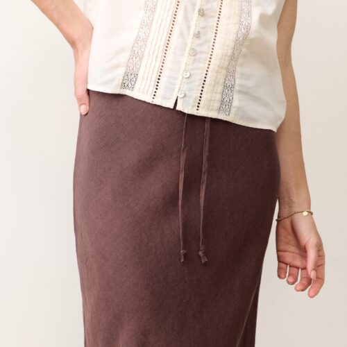 Avery Linen Midi Skirt