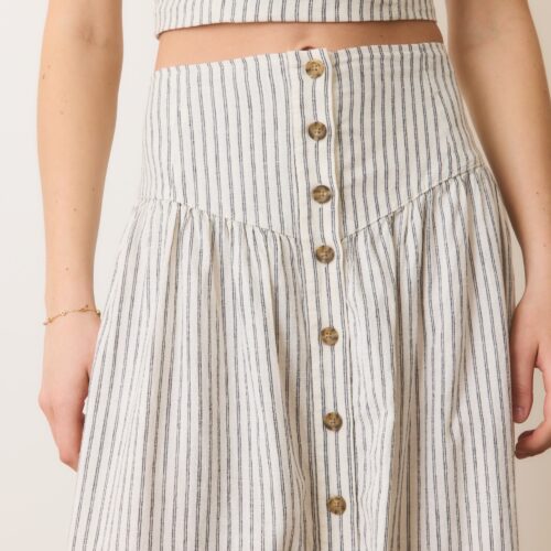 Jade Button Through Skirt