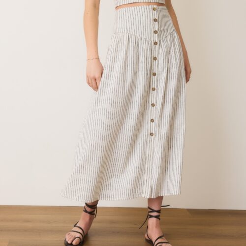 Jade Button Through Skirt