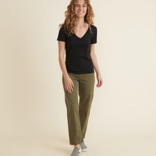 Classic V-Neck Tee in Black