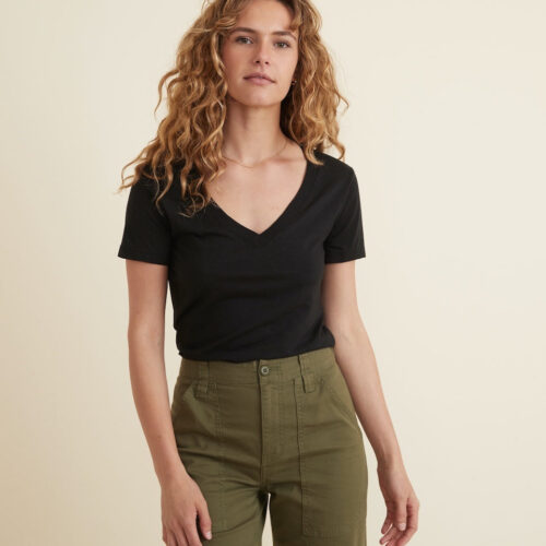 Classic V-Neck Tee in Black