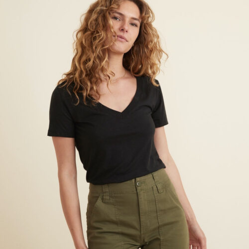 Classic V-Neck Tee in Black