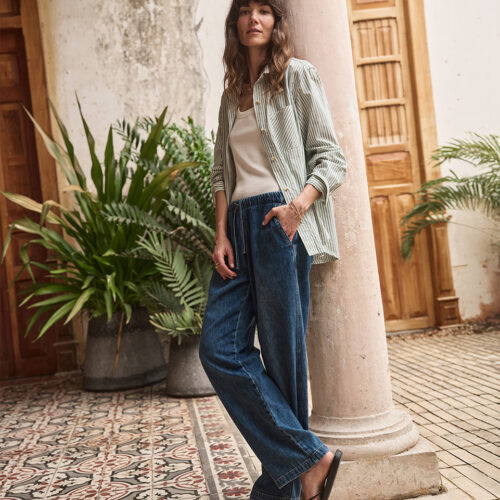 Drawstring Denim Pant